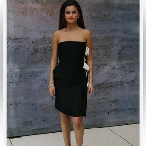 Lanvin Strapless Bow Mini Dress